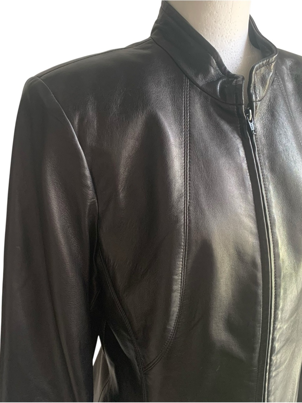 Danier Leather Jacket Black Blazer Tailored Taper 90's-2000s Timeless Classic L - Picture 5 of 16